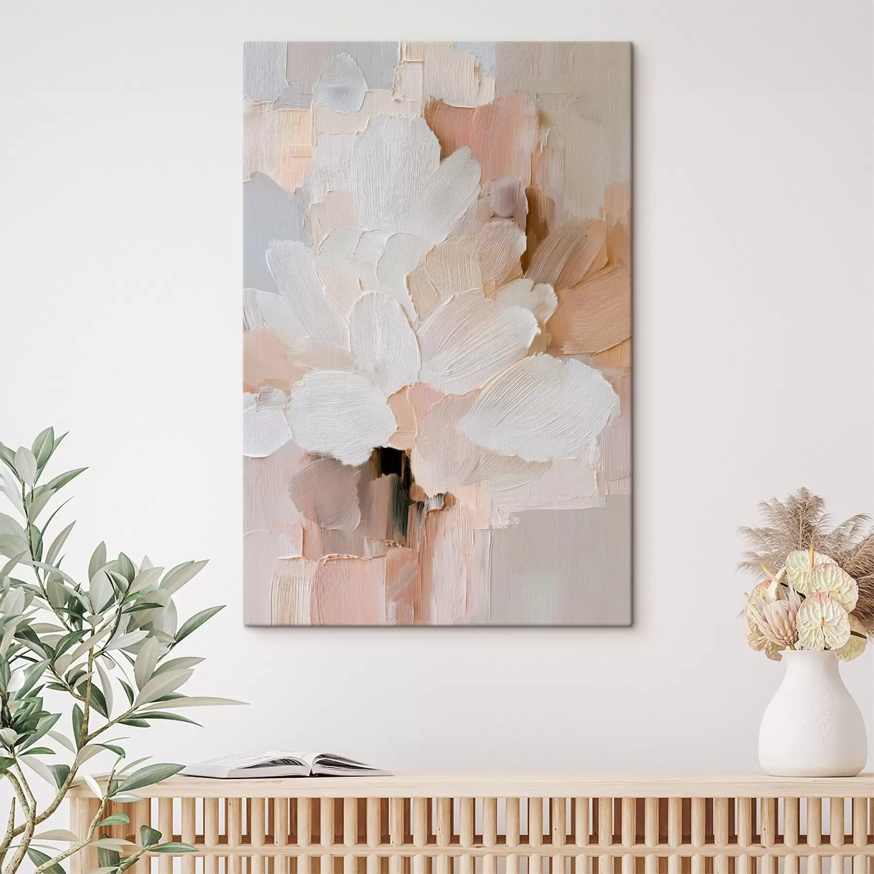 murales de pared Ilustración floral estilizada con efecto de pinceladas gruesas s48193