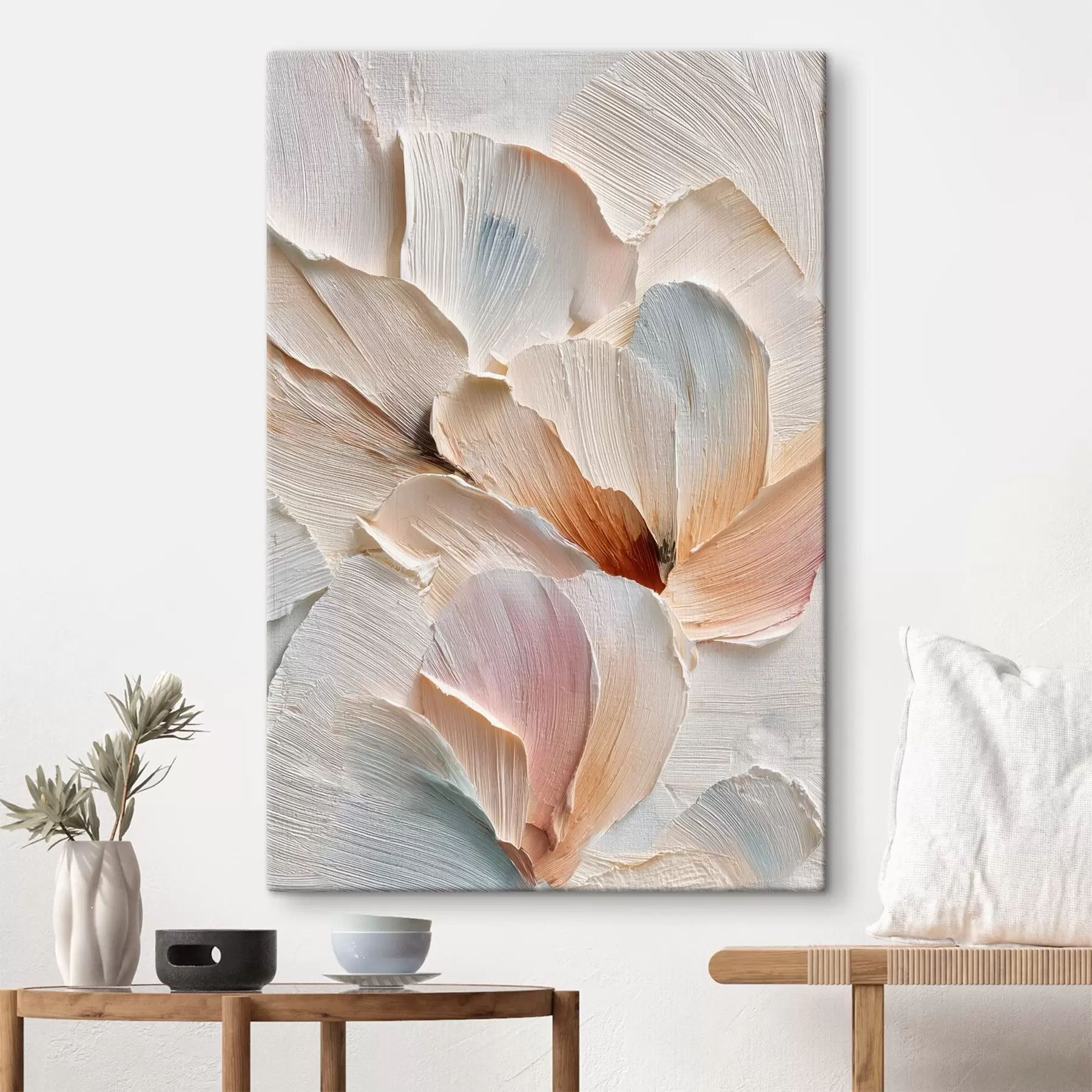 murales de pared Composición estilizada con efecto de pinceladas gruesas sobre un fondo claro s48200