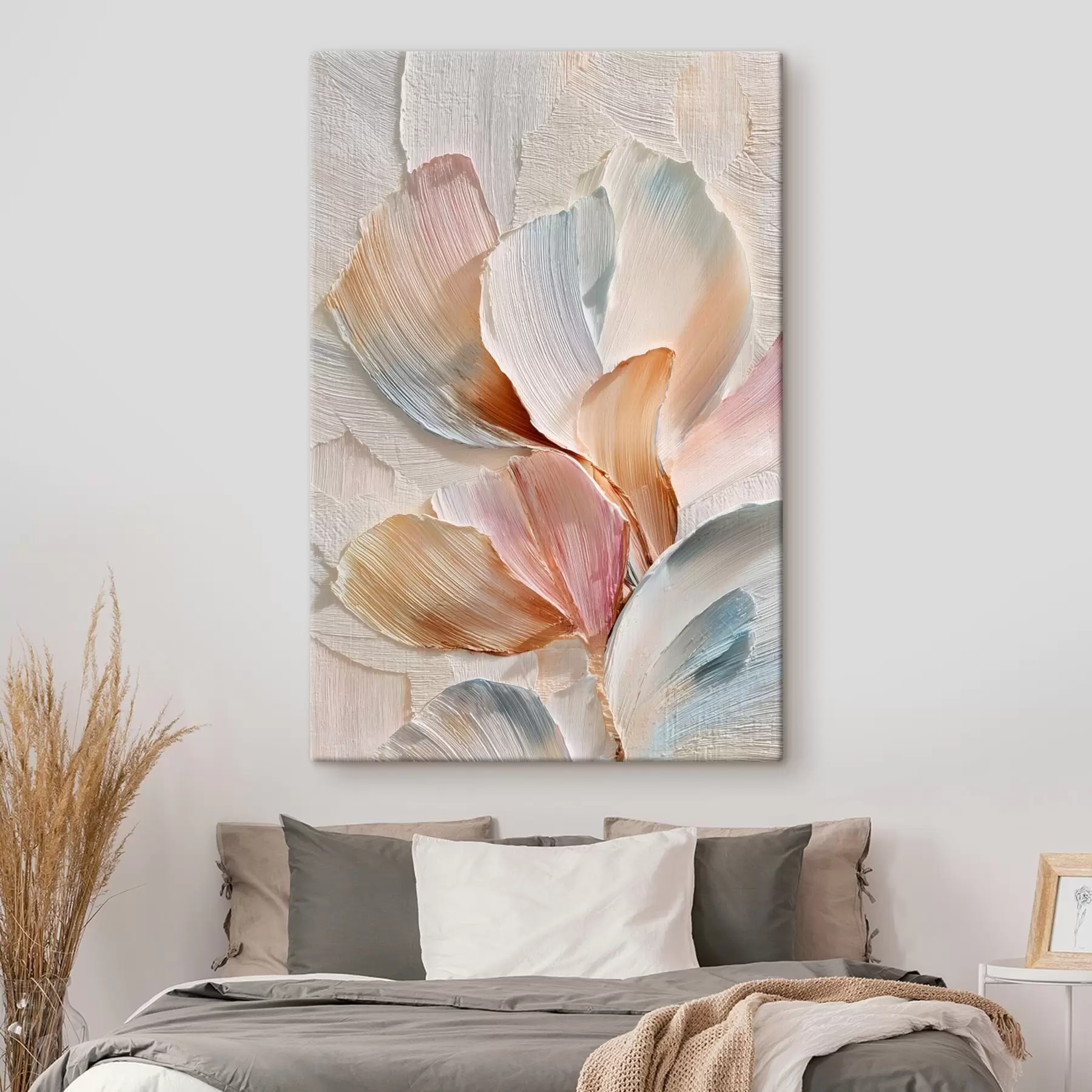 murales de pared Composición estilizada con efecto de pinceladas gruesas sobre un fondo claro s48203