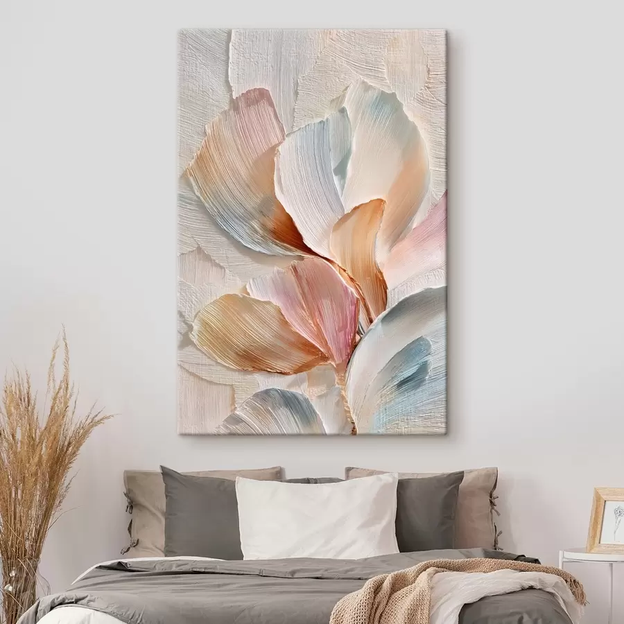 murales de pared Composición estilizada con efecto de pinceladas gruesas sobre un fondo claro s48203