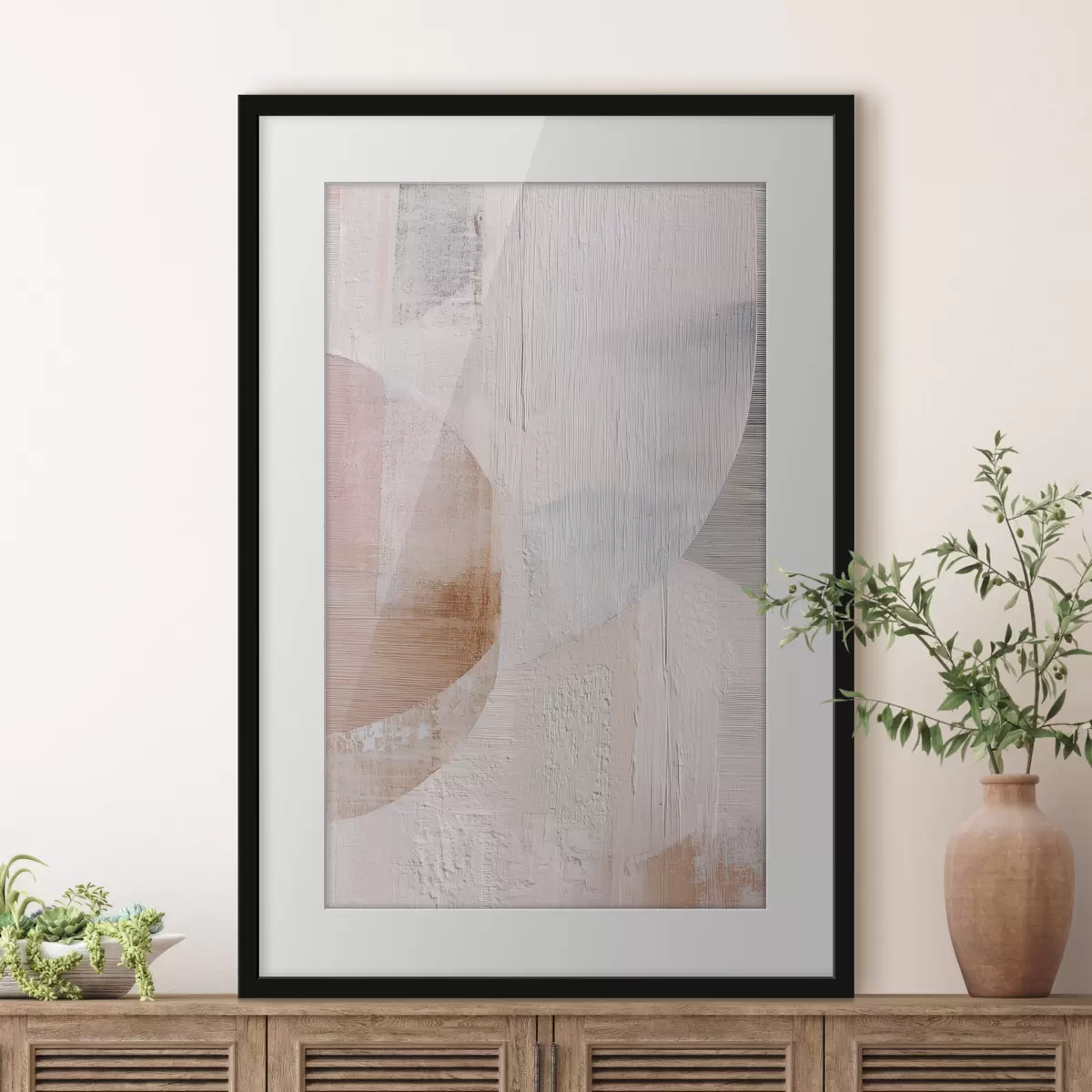 Poster Fondo texturizado con elementos superpuestos en estilo pictórico contemporáneo f48190