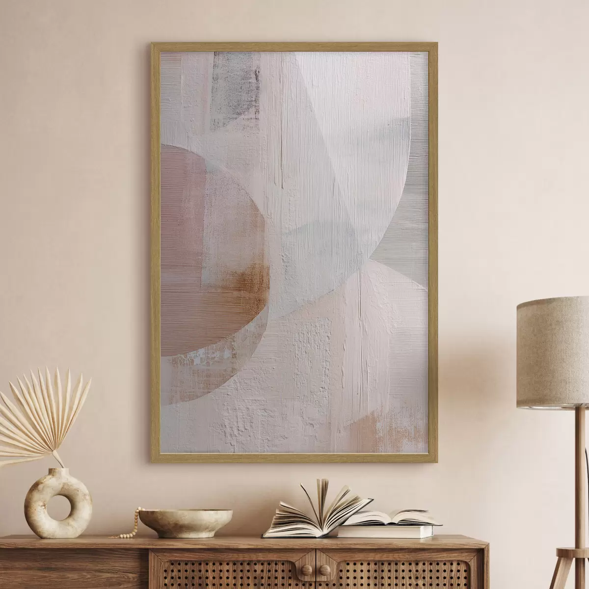 Poster Fondo texturizado con elementos superpuestos en estilo pictórico contemporáneo f48190