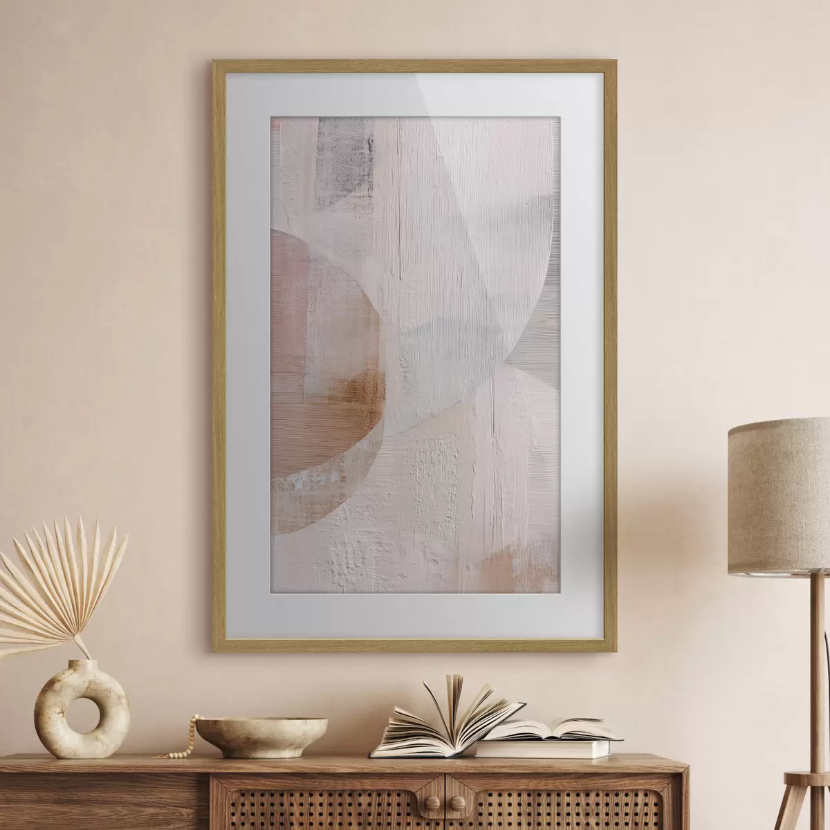 Poster Fondo texturizado con elementos superpuestos en estilo pictórico contemporáneo f48190