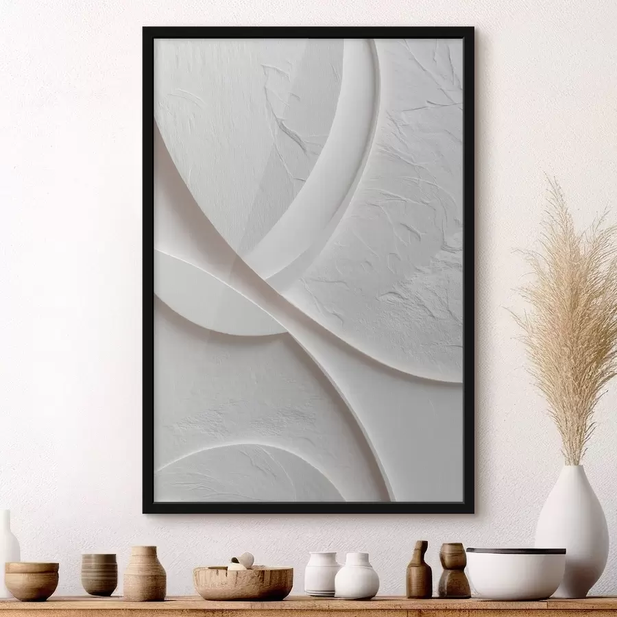 murales de pared Panel decorativo con líneas suaves y textura de piedra sobre un fondo claro f48192