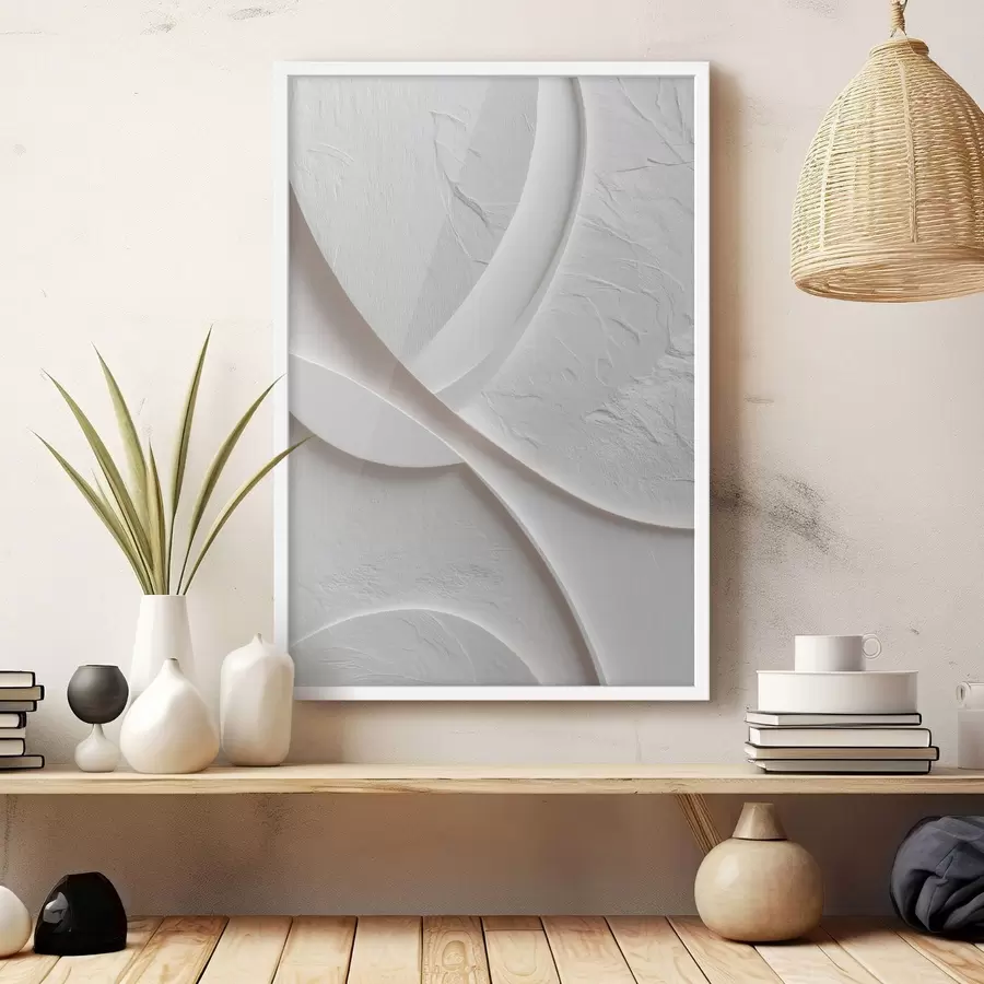murales de pared Panel decorativo con líneas suaves y textura de piedra sobre un fondo claro f48192