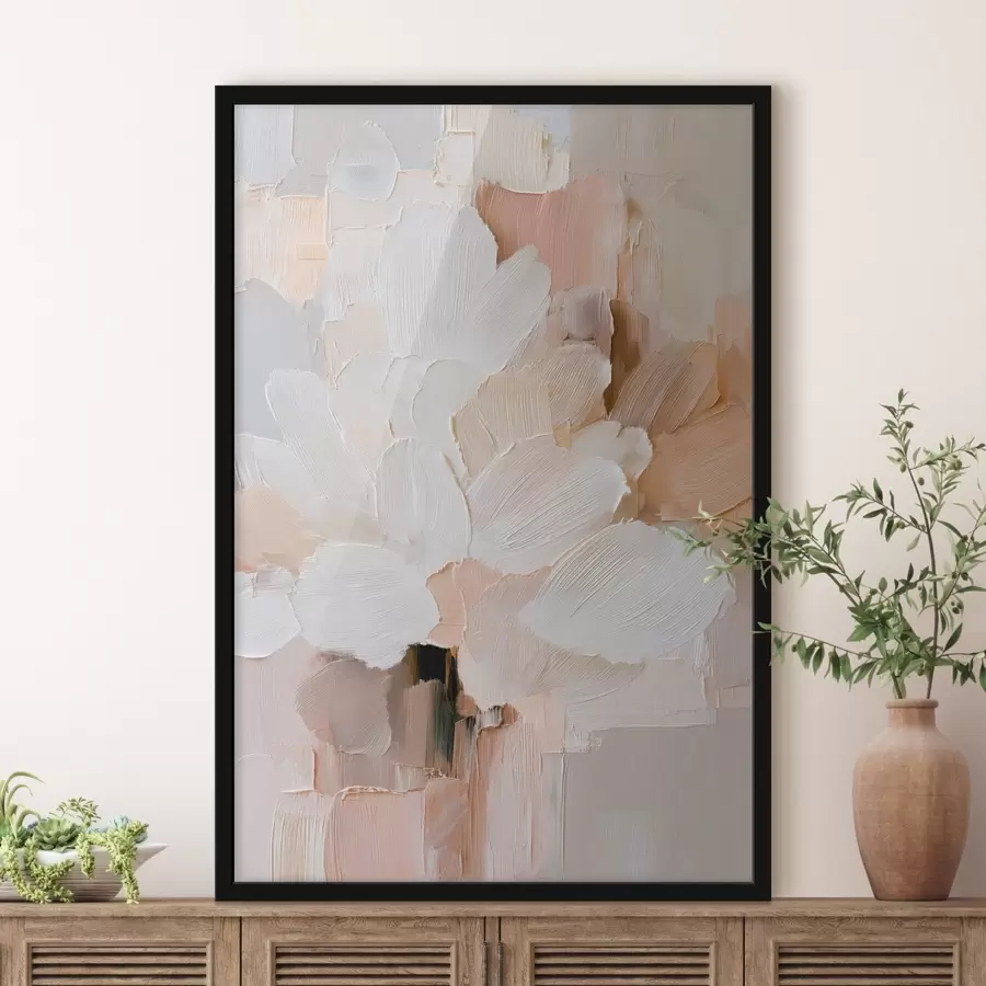 murales de pared Ilustración floral estilizada con efecto de pinceladas gruesas f48193