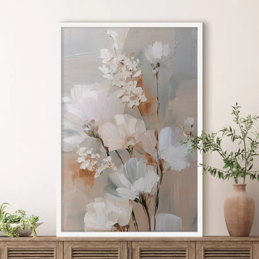 murales de pared Composición floral en tonos pastel al estilo de la pintura al óleo f48194