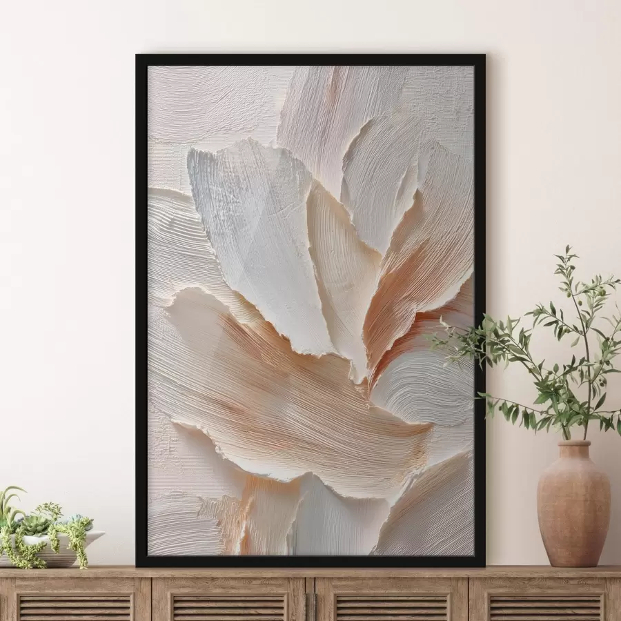 murales de pared Composición abstracta en tonos claros con una textura de pinceladas muy marcada f48199