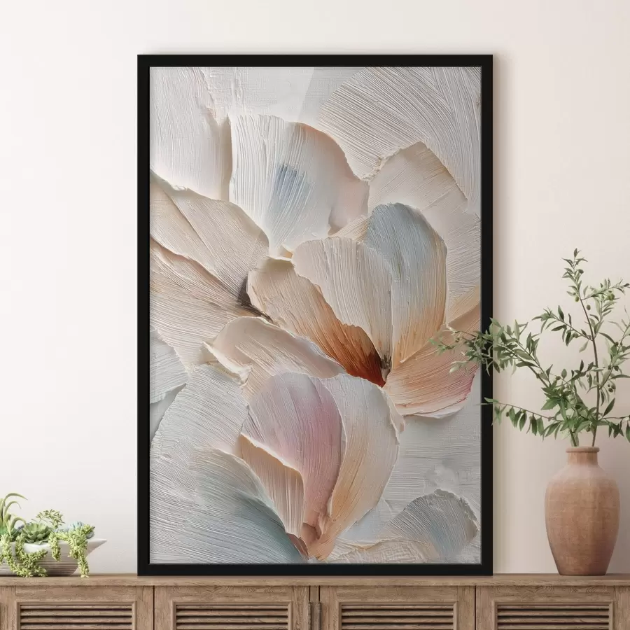 murales de pared Composición estilizada con efecto de pinceladas gruesas sobre un fondo claro f48200