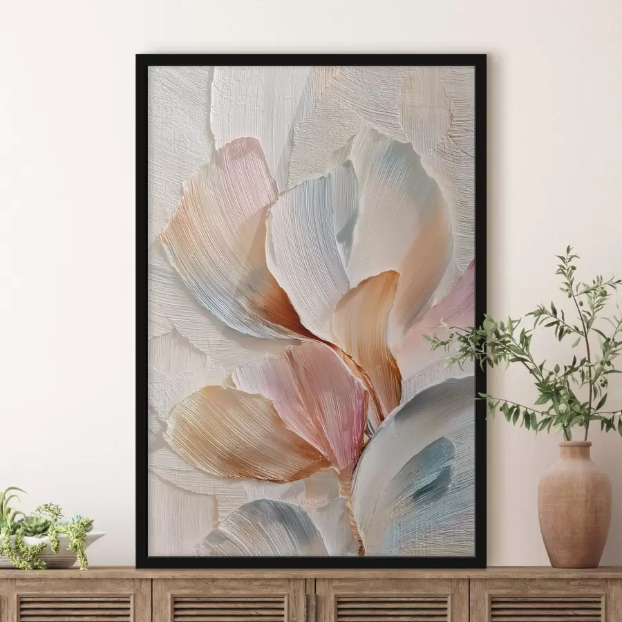 murales de pared Composición estilizada con efecto de pinceladas gruesas sobre un fondo claro f48203