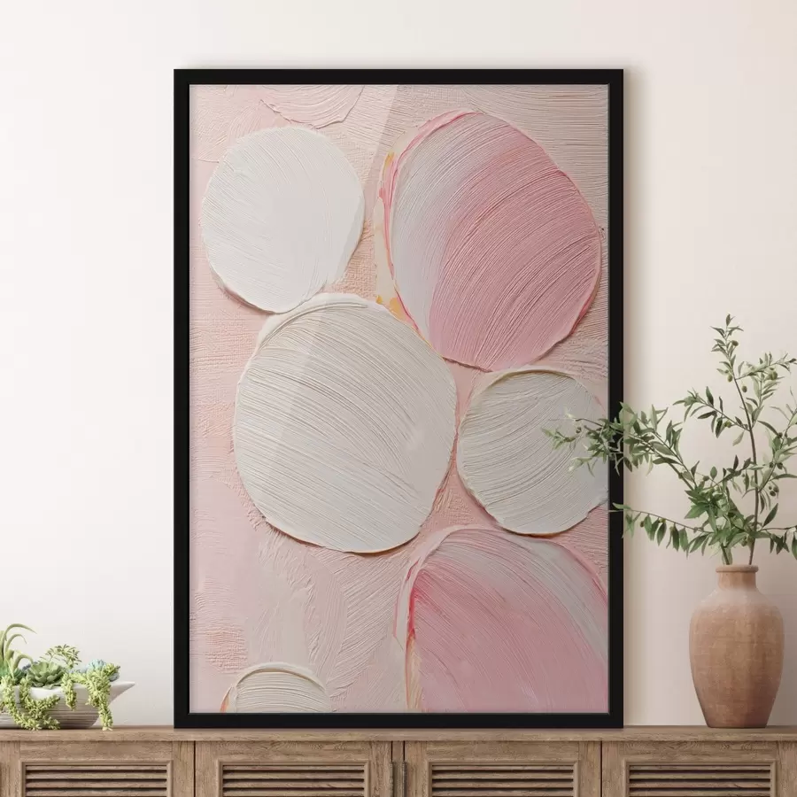 murales de pared Panel decorativo con pinceladas circulares en relieve en tonos pastel f48208