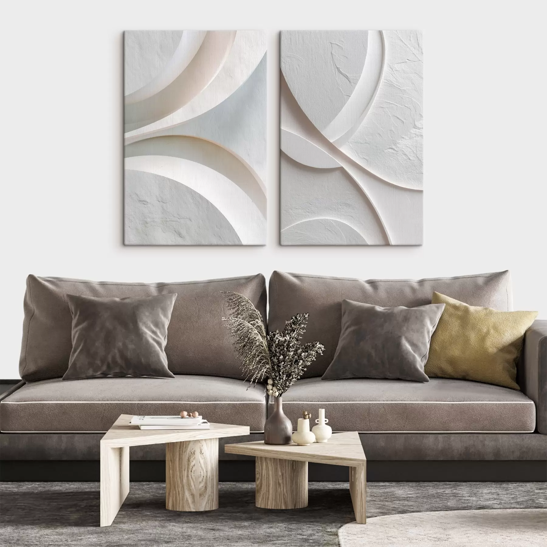 murales de pared Composición abstracta con líneas suaves y textura de piedra en estilo de bajorrelieve contemporáneo m30136
