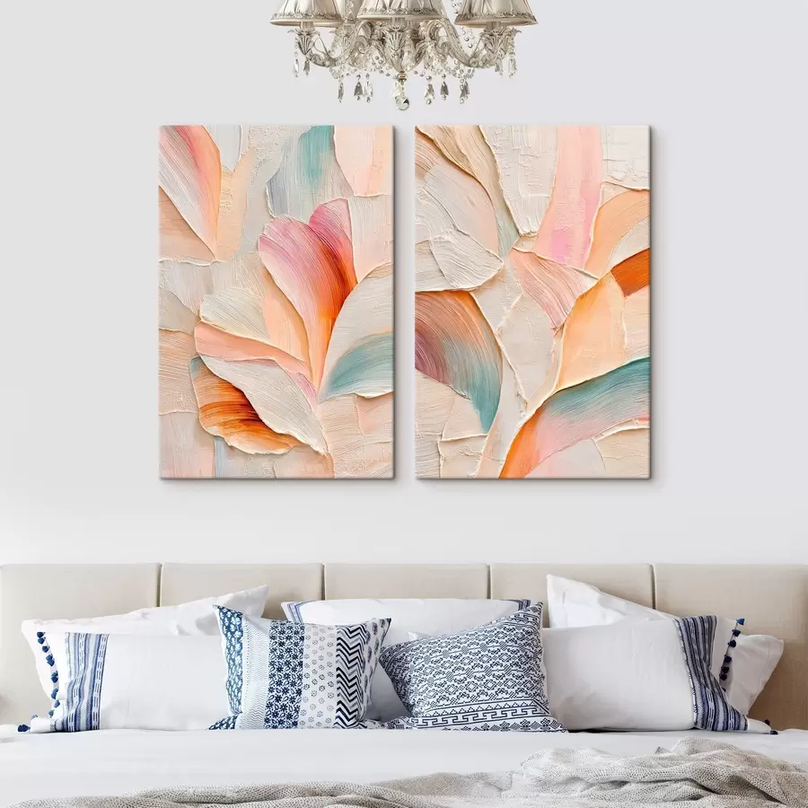 murales de pared Pétalos decorativos con pinceladas volumétricas en estilo de arte contemporáneo m30139