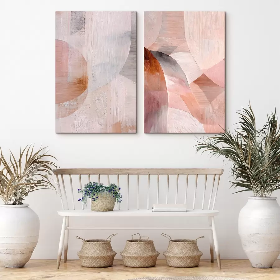 murales de pared Armonía de tonos cálidos y líneas con textura en un estilo artístico m30146