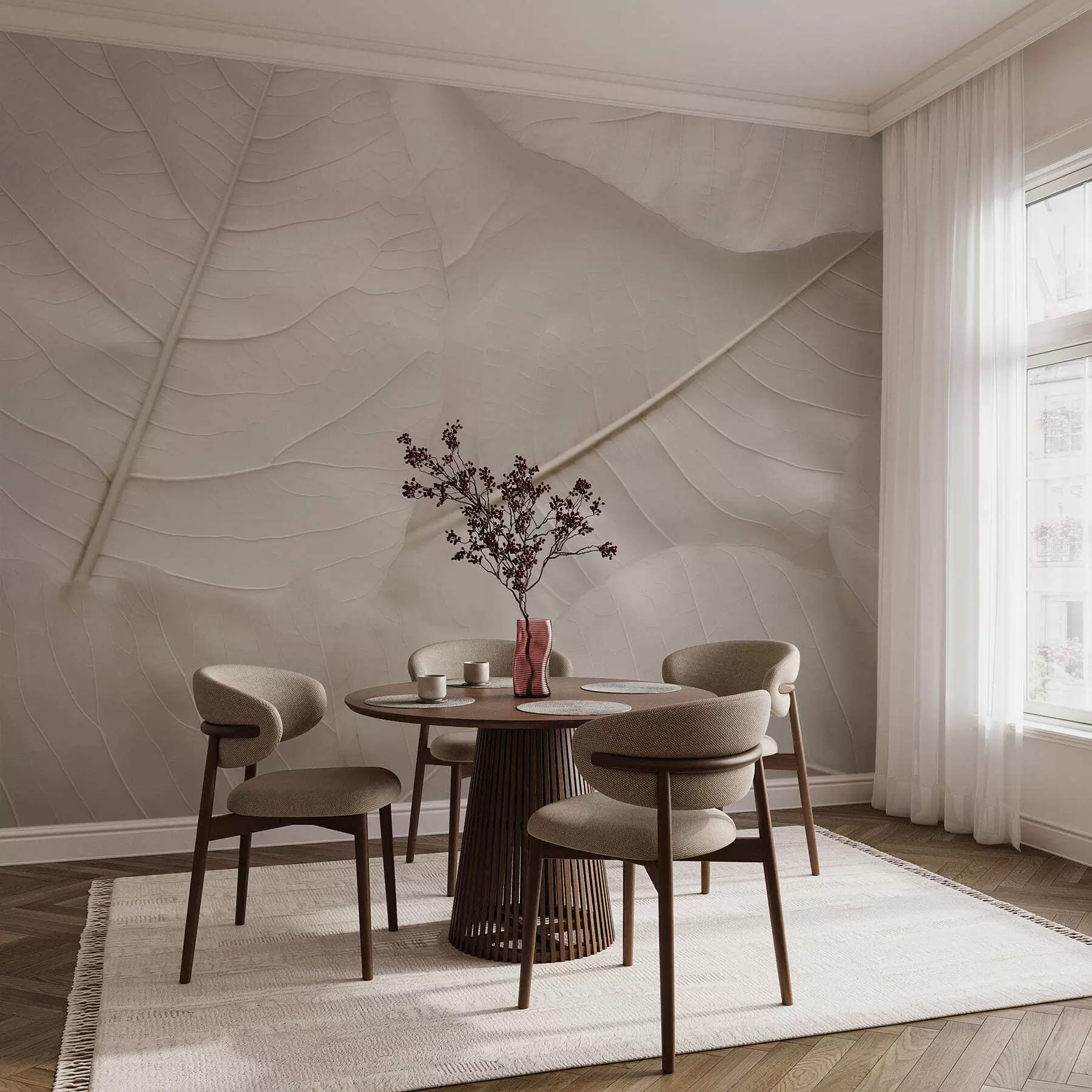 murales de pared Hoja elegante w05328