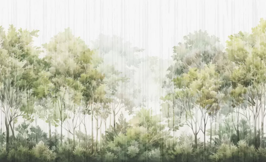 murales de pared Bosque frondoso y líneas w05442
