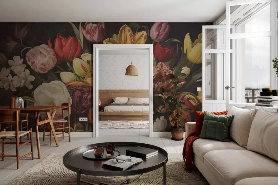murales de pared Ramo de estilo grunge vintage w05451