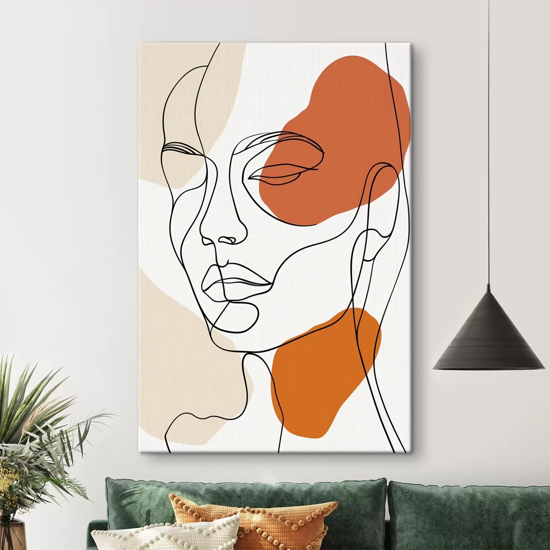 murales de pared Rostros abstractos, dibujo lineal s48569