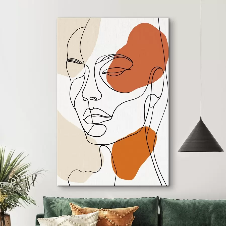 murales de pared Rostros abstractos, dibujo lineal s48569