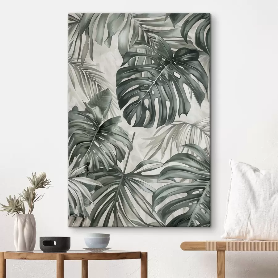 murales de pared Hojas de monstera, estilo contemporáneo s48576