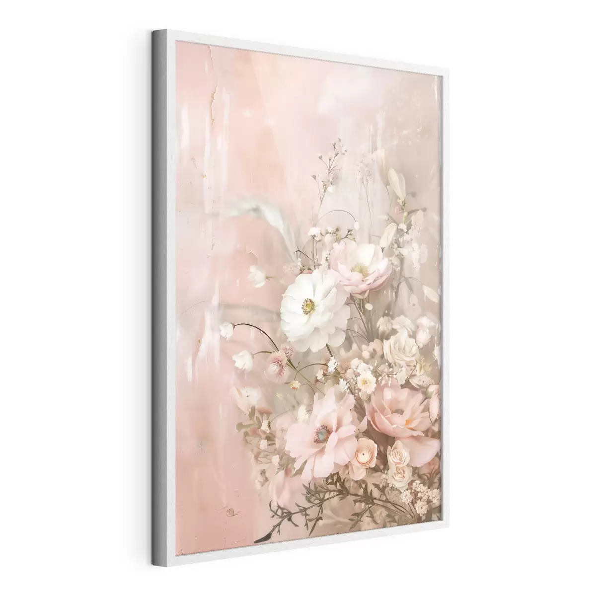 Poster Arreglo floral en tonos beige y rosa f48564