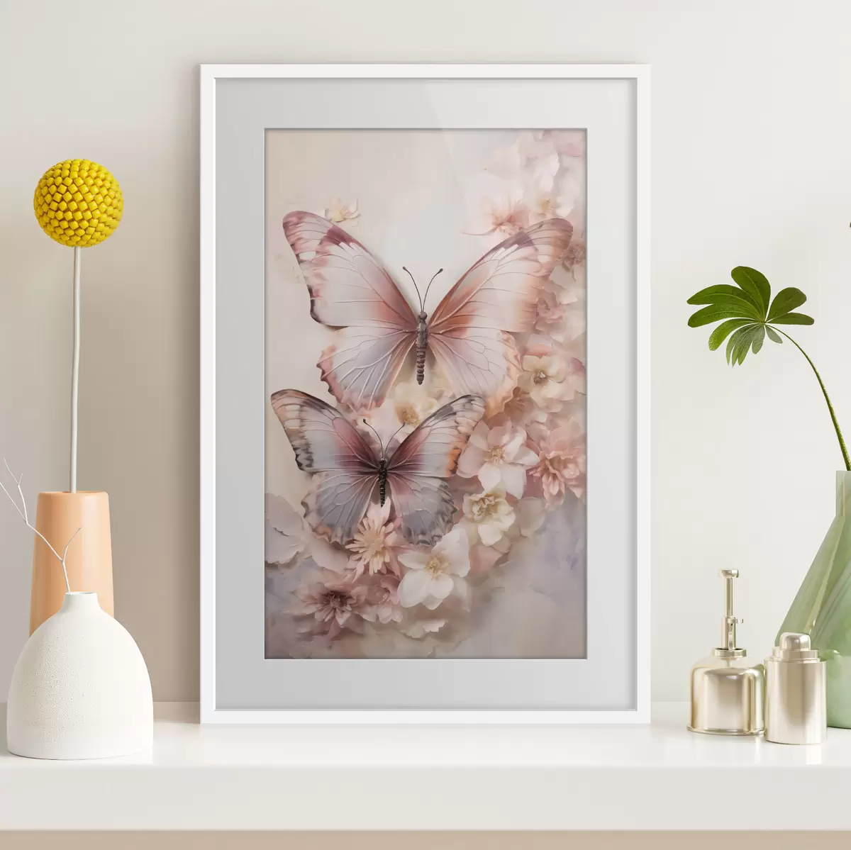 Poster Flores y mariposas f48565