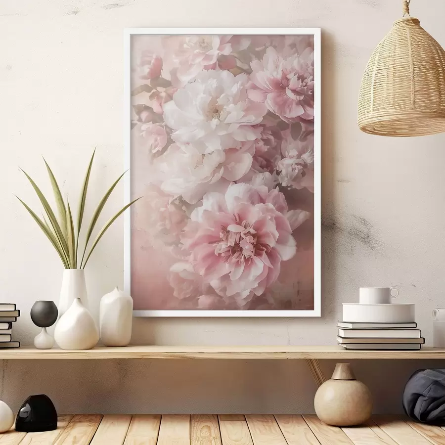 murales de pared Delicadas flores de peonía f48566