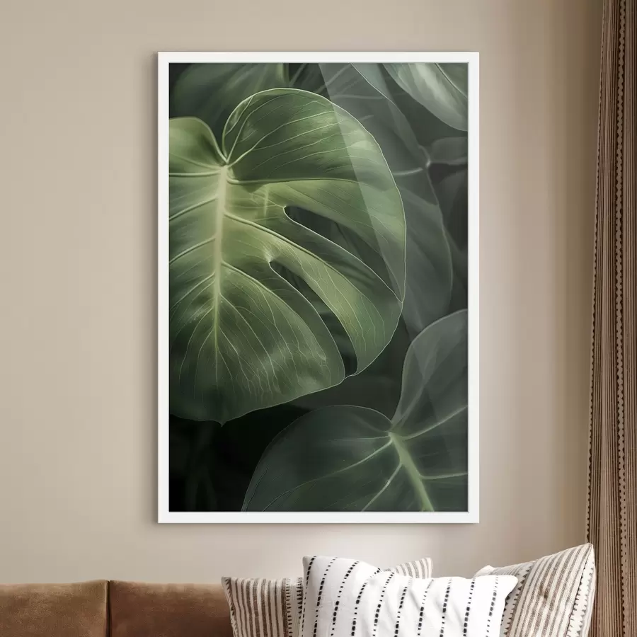 murales de pared Grandes hojas tropicales f48578