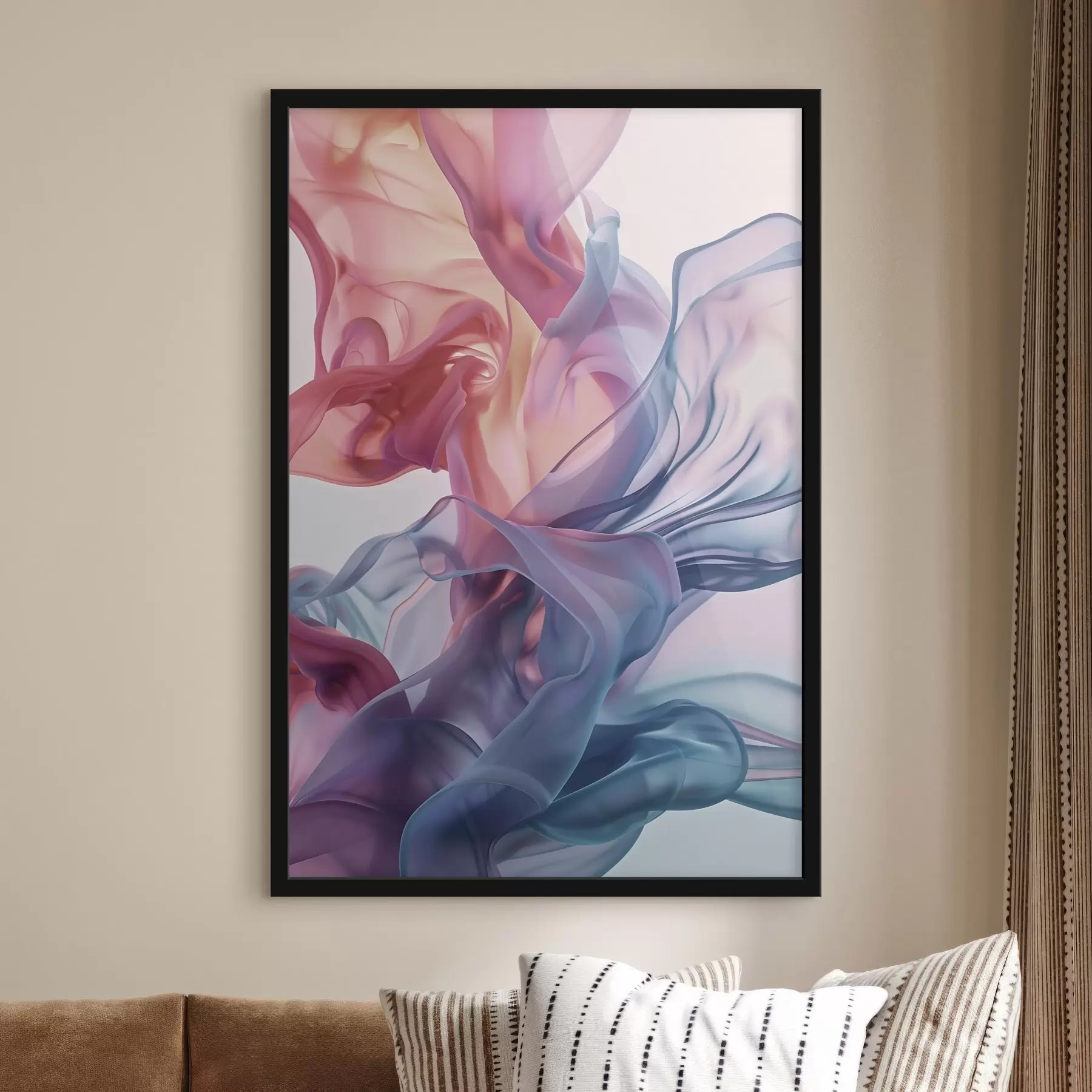 murales de pared Abstracción luminosa, olas coloridas, estilo contemporáneo f48581