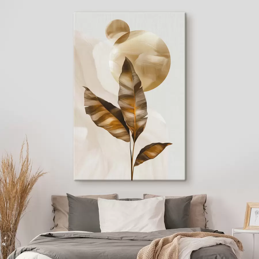 murales de pared Una composición abstracta de hojas y círculos s48614