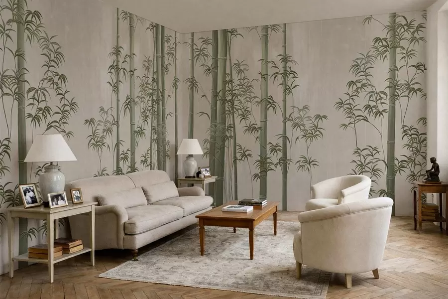 murales de pared Bambú verde claro  w05120v1