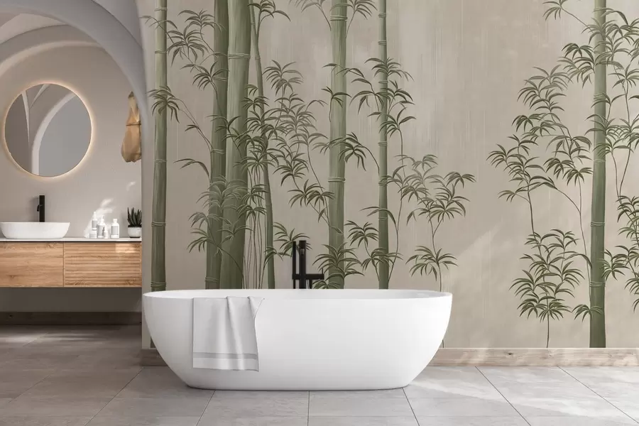 murales de pared Bambú verde claro  w05120v1
