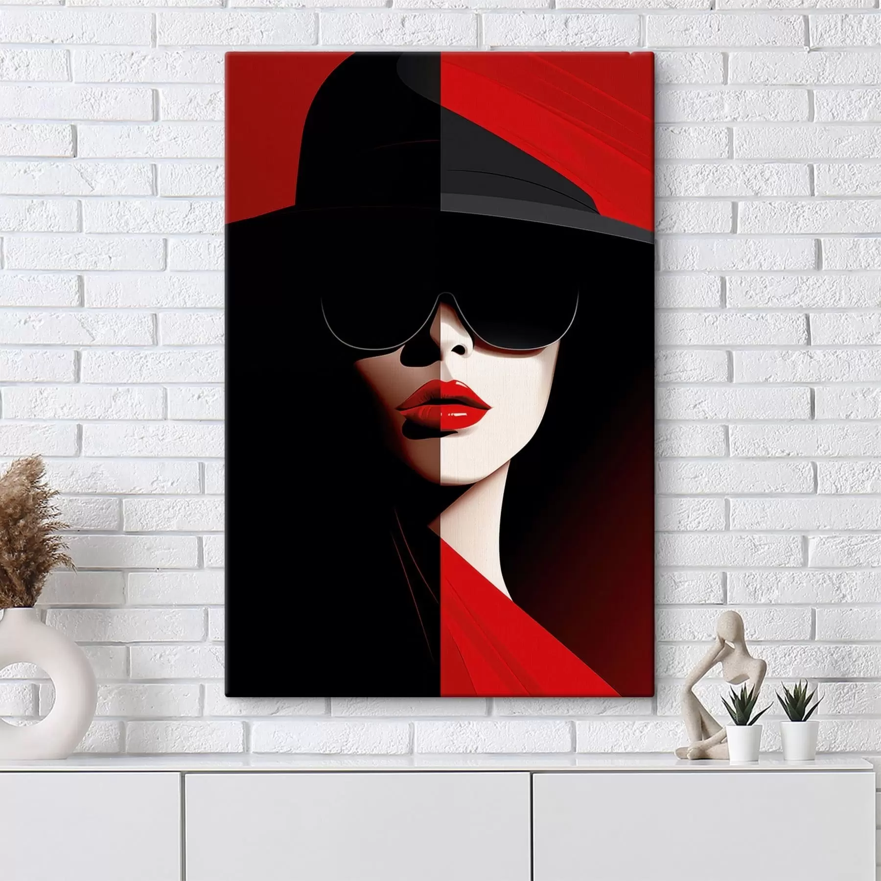 murales de pared Mujer con sombrero s48649