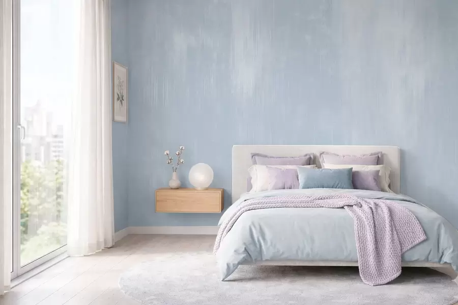 murales de pared Fondo azul claro con una suave textura vertical w05121v1