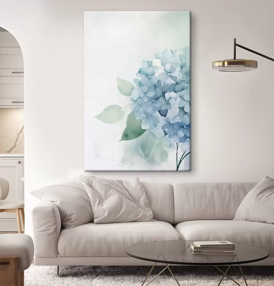 murales de pared Hortensias en tonos pastel s48636