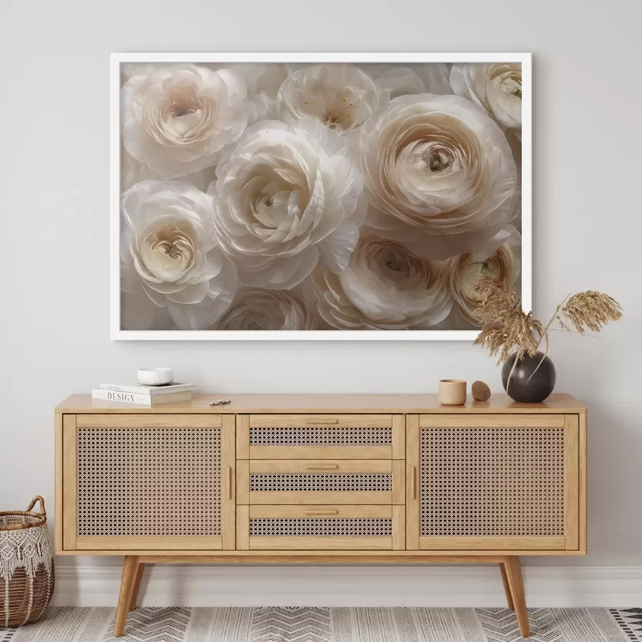 murales de pared Rosas blancas, delicado arreglo floral f48628