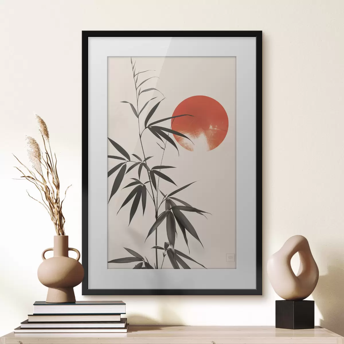 Poster Paisaje japonés bajo el sol f48630