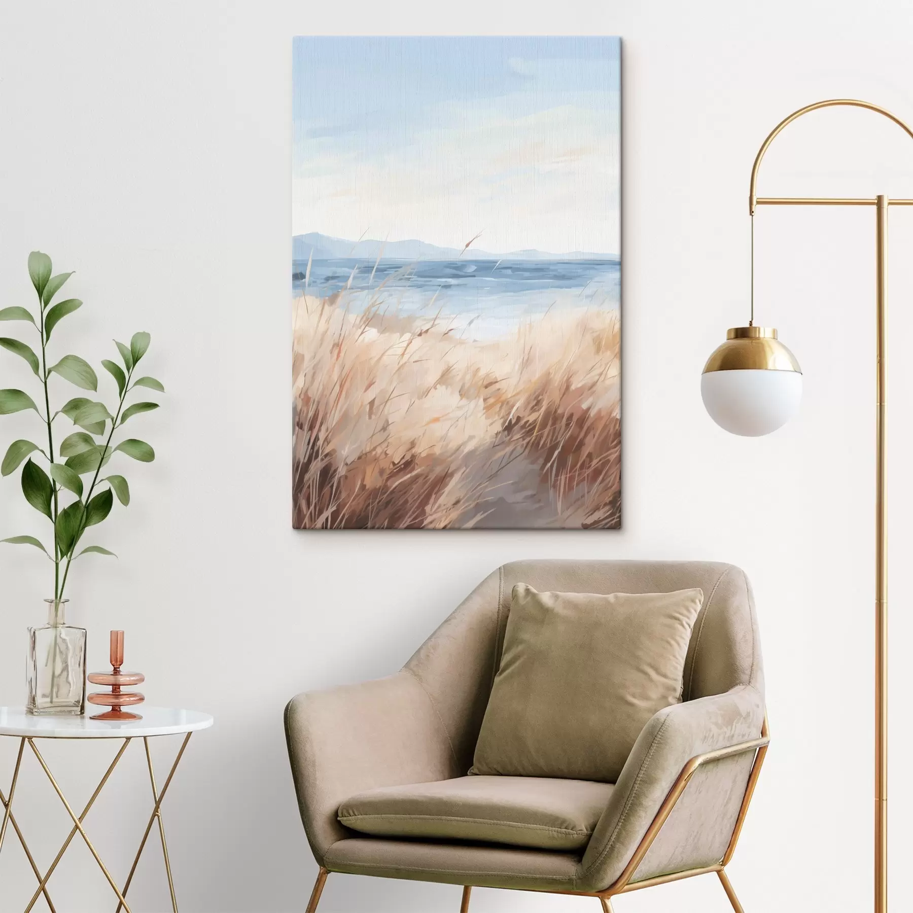 murales de pared Pintura que imita un paisaje costero s48678