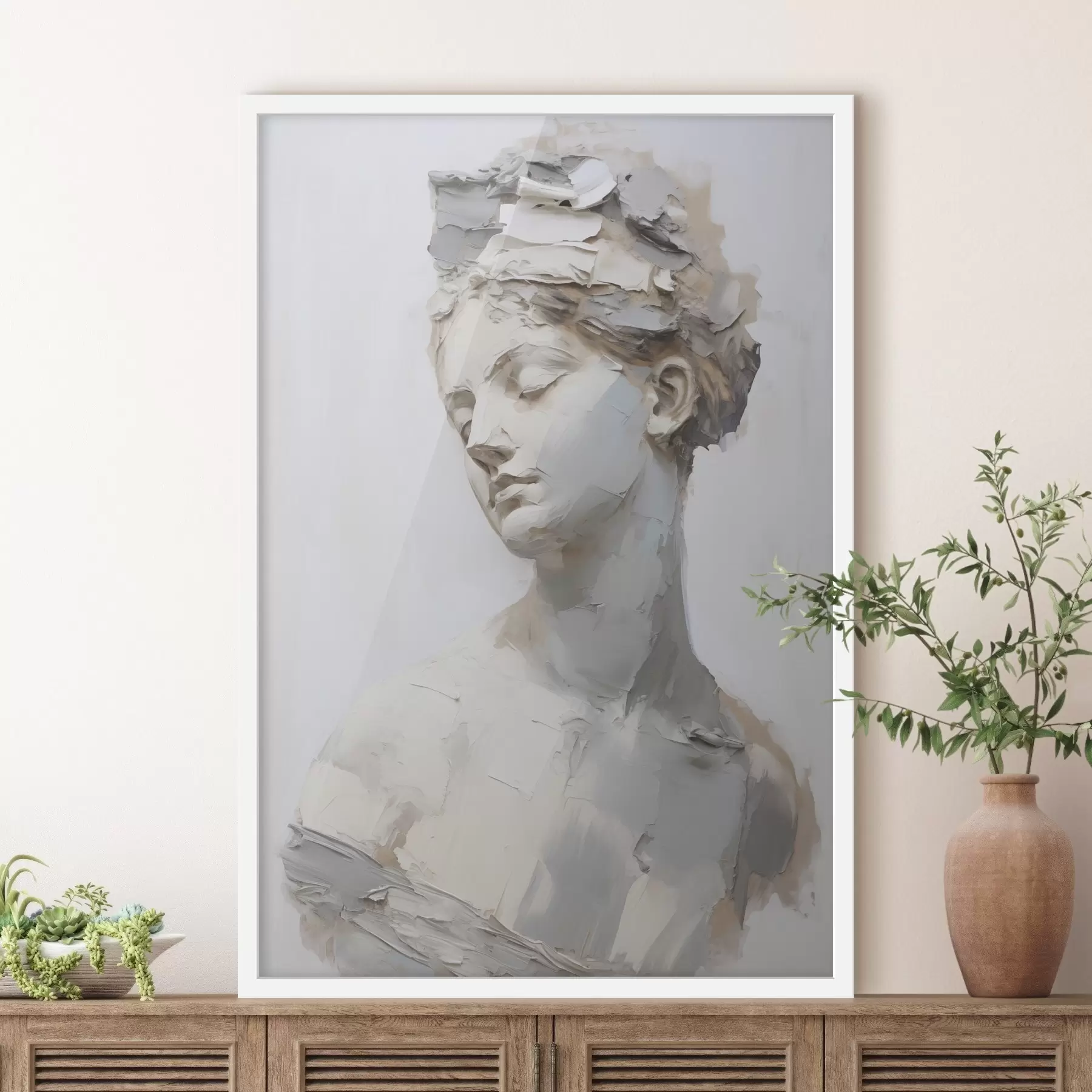 murales de pared Busto antiguo de una mujer, imitación de un cuadro f48670