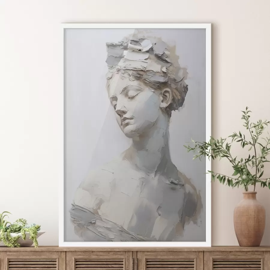 murales de pared Busto antiguo de una mujer, imitación de un cuadro f48670