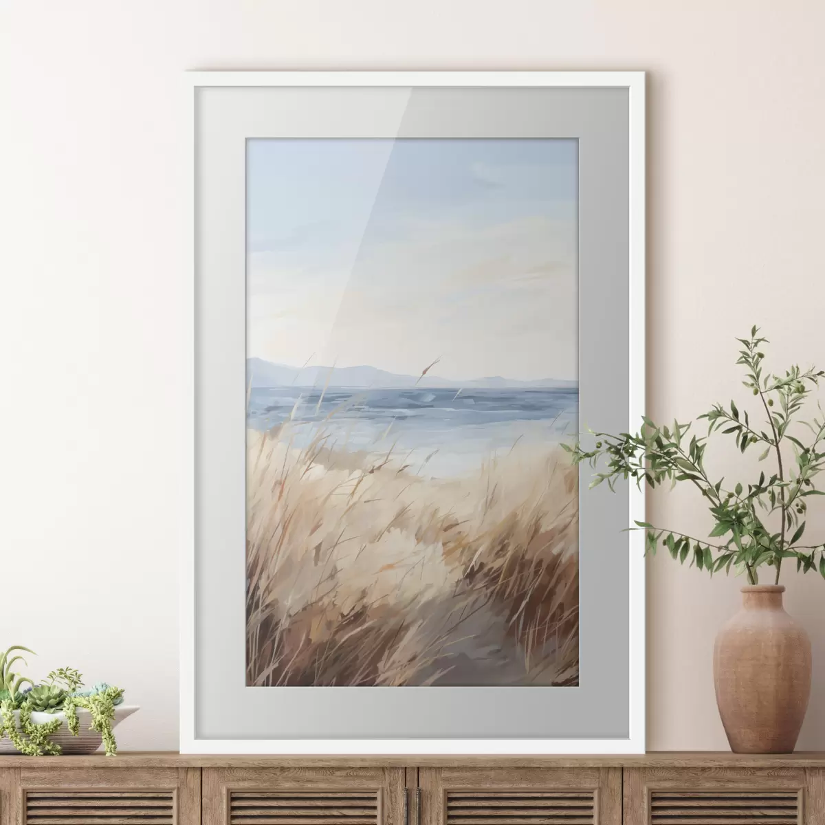 Poster Pintura que imita un paisaje costero f48678
