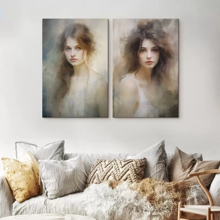 murales de pared Cuadro de imitación de una niña m30299