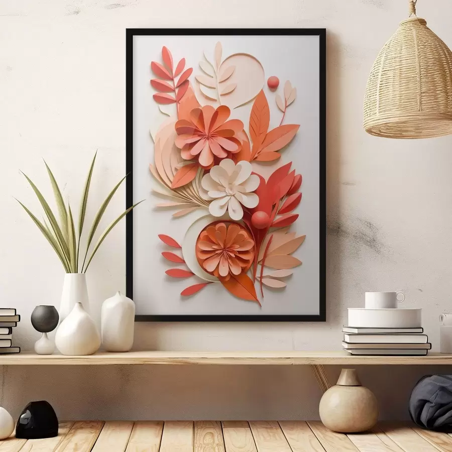 murales de pared Composición floral luminosa en tonos cálidos f48600