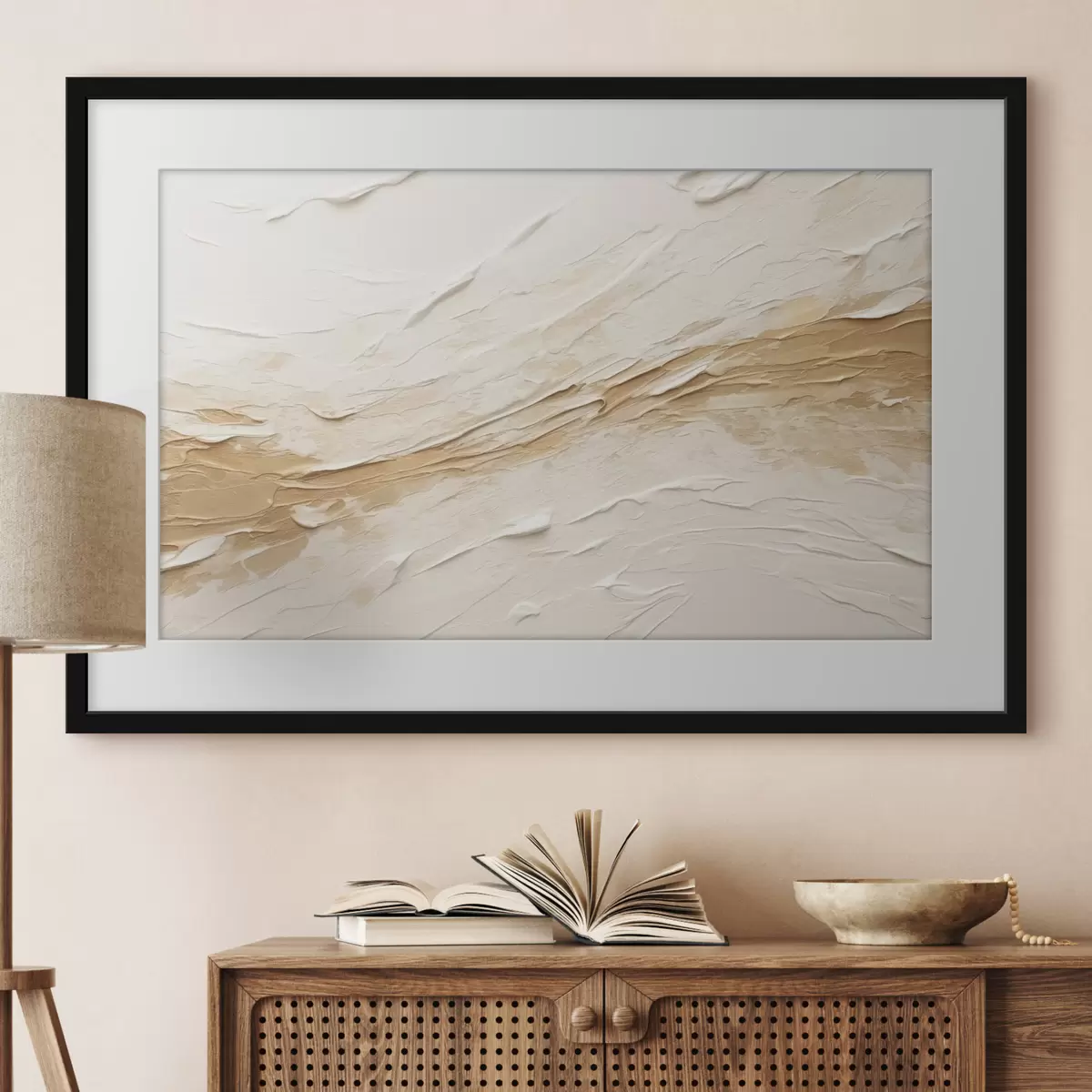Poster Textura ligera con pinceladas y degradados en tonos beige f48616