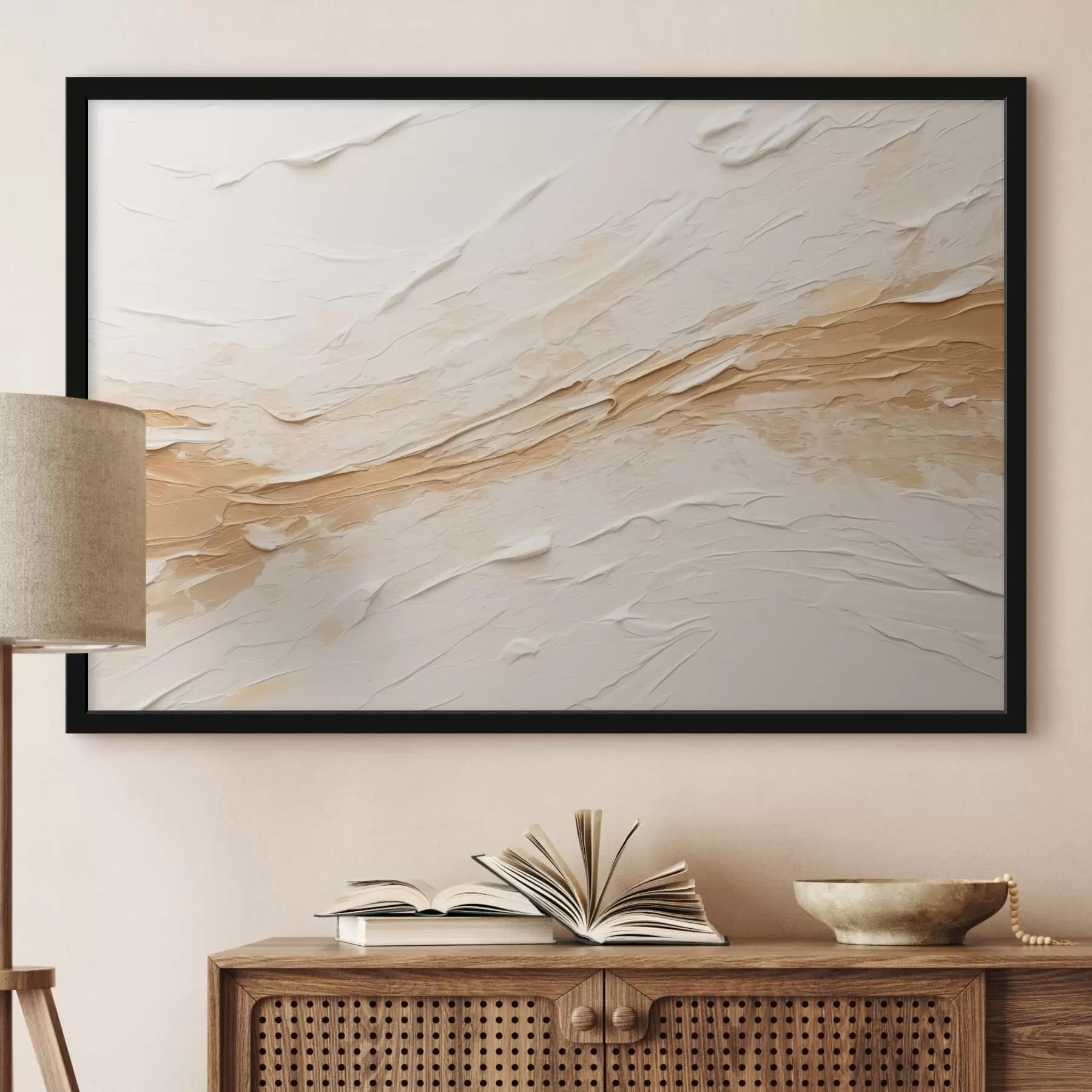 murales de pared Textura ligera con pinceladas y degradados en tonos beige f48616