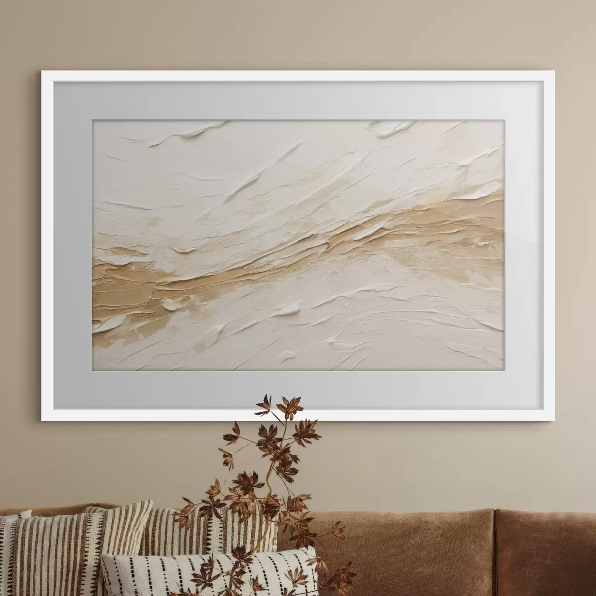 Poster Textura ligera con pinceladas y degradados en tonos beige f48616