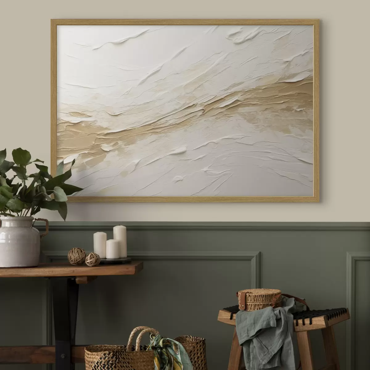 Poster Textura ligera con pinceladas y degradados en tonos beige f48616