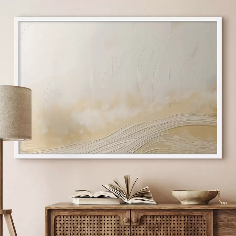 murales de pared Paisaje abstracto con suaves ondulaciones y tonos claros f48617