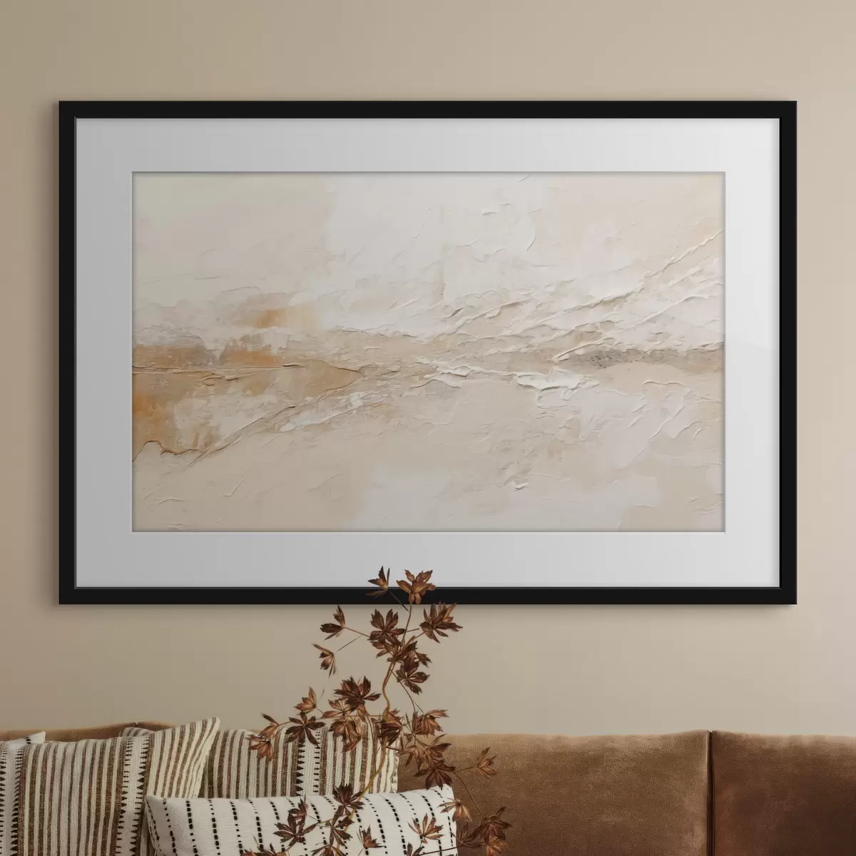 Poster Textura abstracta con trazos en tonos beige cálidos f48625
