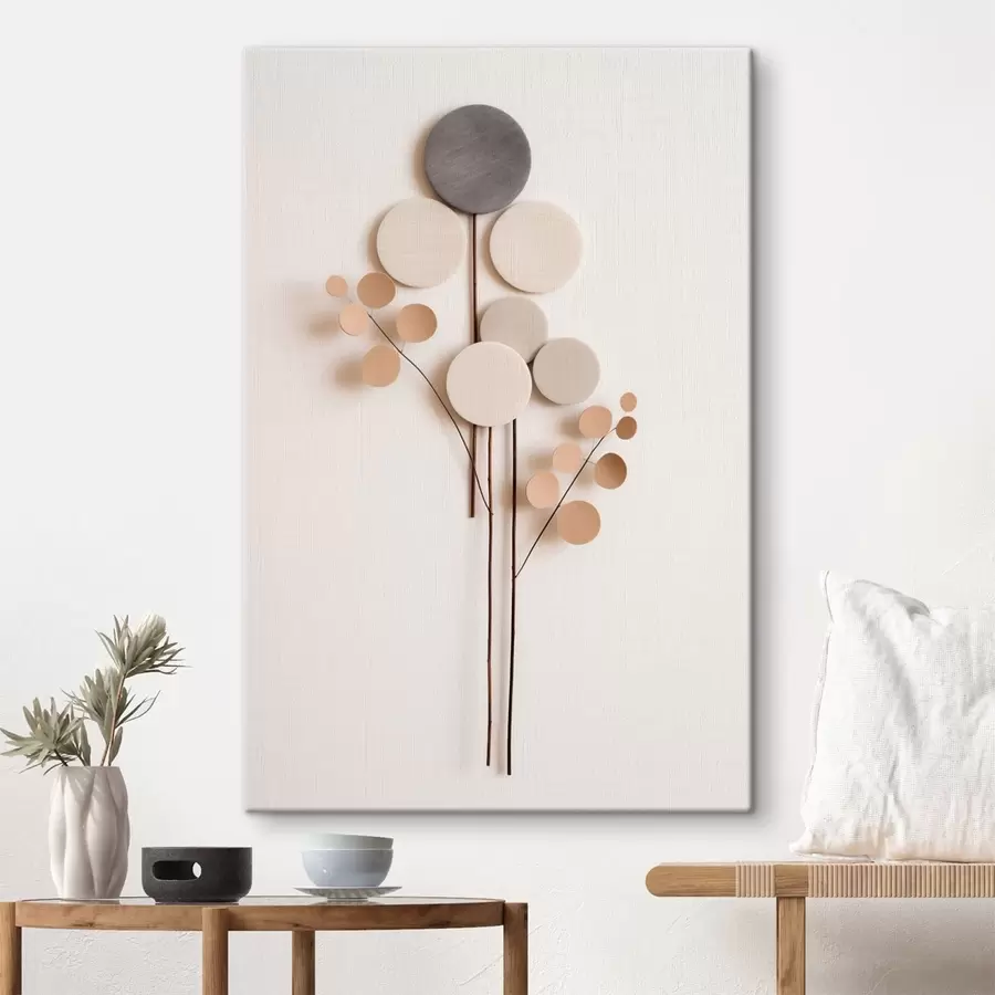 murales de pared Formas redondeadas minimalistas sobre tallos delgados s48597